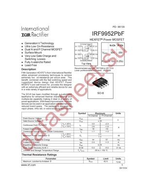 IRF9952PBF datasheet  